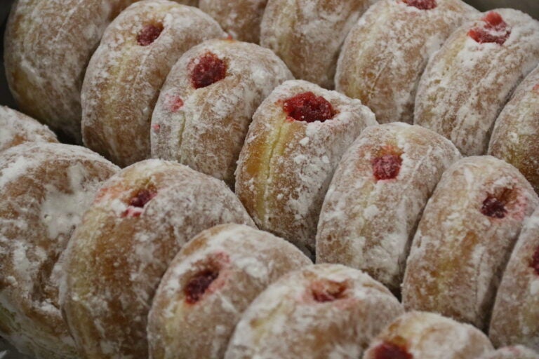 An up-close view of delicious pastries.