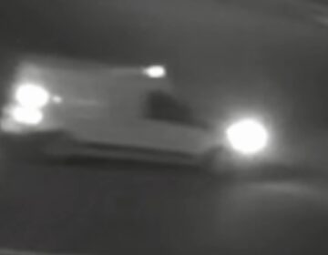 White van at night in surveillance video