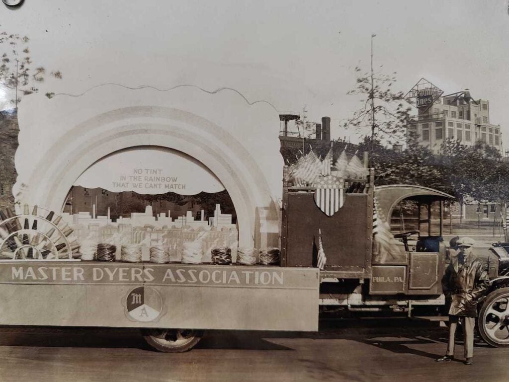 A parade float during wool week