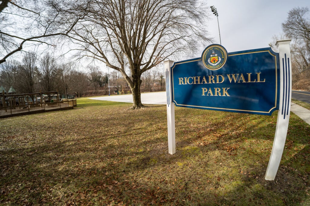 A sign reads Richard Wall Park.