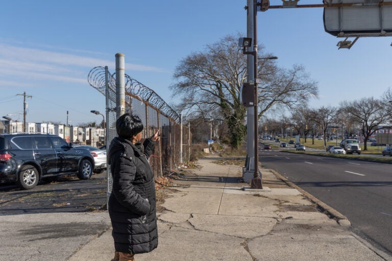 Latanya Byrd points to automated speed cameras on Roosevelt Boulevard