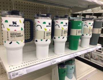 Stanley tumblers are on display at a Target store in Milwaukee on Jan. 4. (USA Today Network via Reuters)