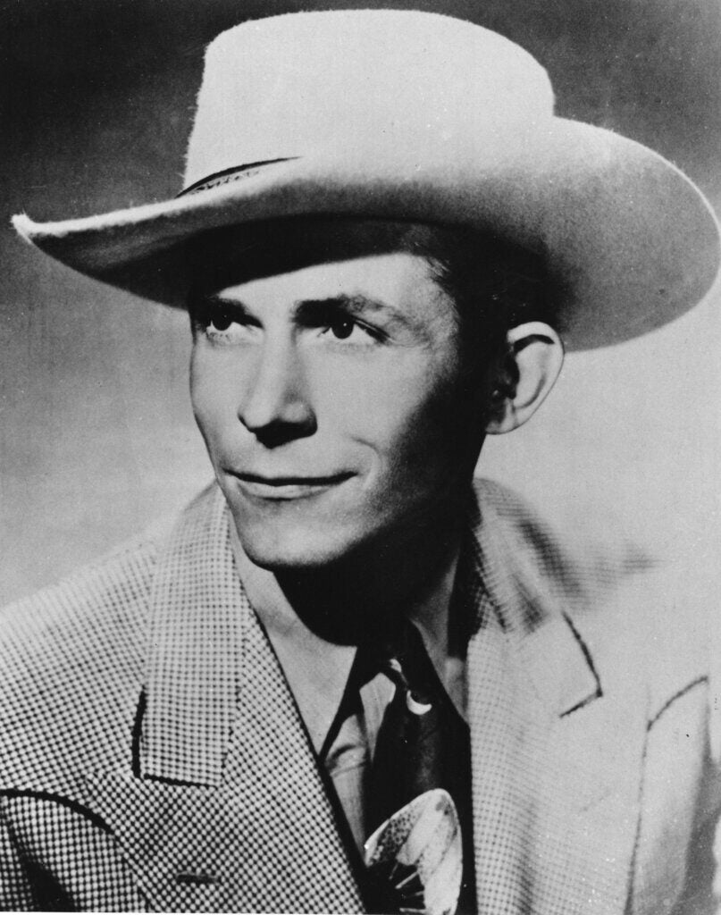 A black-and-white photo of Hank Williams