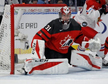 File photo: Canada goalie Carter Hart (31) makes a save during the first period in the semifinals of the world junior championships against the Czech Republic, Thursday, Jan. 4, 2018, in Buffalo, N.Y. (AP Photo/Jeffrey T. Barnes)