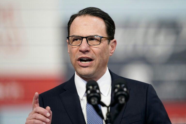 Pennsylvania Gov. Josh Shapiro speaks before President Joe Biden at the Finishing Trades Institute on March 9, 2023, in Philadelphia