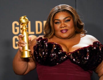 Da'Vine Joy Randolph poses in the press room with the award for best performance by an actress in a supporting role in any motion picture for ''The Holdovers'' at the 81st Golden Globe Awards on Sunday, Jan. 7, 2024, at the Beverly Hilton in Beverly Hills, Calif.