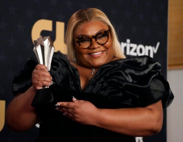 Da'Vine Joy Randolph poses in the press room with the award for best supporting actress for ''The Holdovers'' during the 29th Critics Choice Awards on Sunday, Jan. 14, 2024, at the Barker Hangar in Santa Monica, Calif.