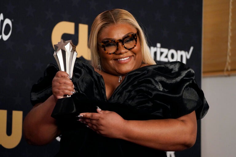 Da'Vine Joy Randolph poses in the press room with the award for best supporting actress for ''The Holdovers'' during the 29th Critics Choice Awards on Sunday, Jan. 14, 2024, at the Barker Hangar in Santa Monica, Calif.