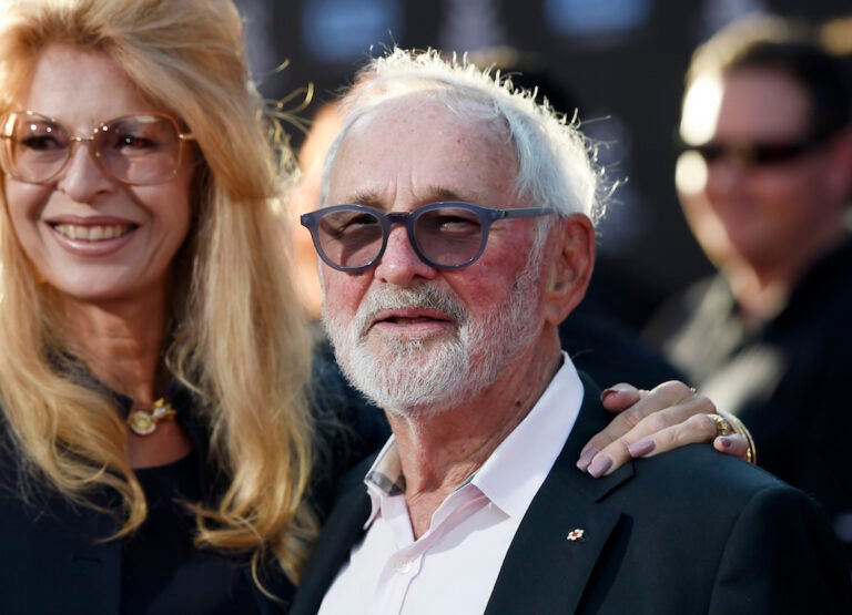 File photo: Norman Jewison (center) director of the 1967 film ''In the Heat of the Night,'' appears with his wife Lynne St. David before a 50th anniversary screening of the film at the 2017 TCM Classic Film Festival in Los Angeles on April 6, 2017.
