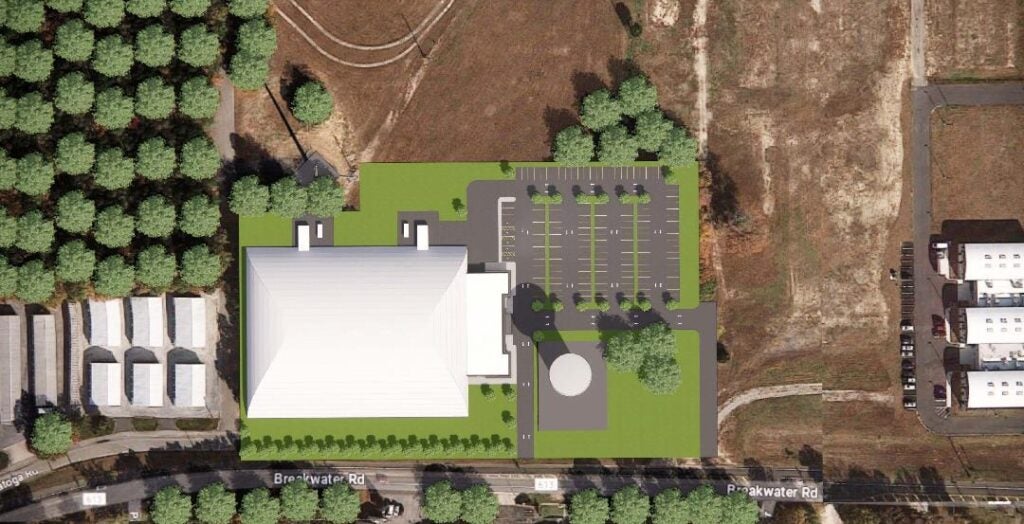 A birds-eye view of what the sports complex will look like from above