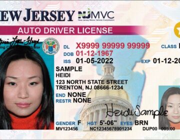 The REAL ID NJ driver's license has a white star in gold in the upper right corner. (N.J. Motor Vehicle Commission)