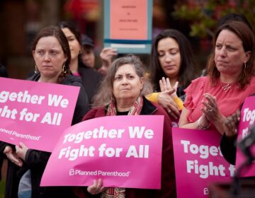 Public officials and members of Planned Parenthood at a 2022 press conference