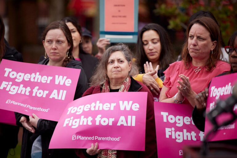 Public officials and members of Planned Parenthood at a 2022 press conference