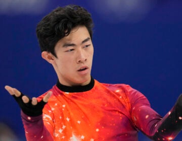 Nathan Chen competes at the 2022 Winter Olympics, Thursday, Feb. 10, 2022, in Beijing. Chen and the rest of Team USA are now gold medal winners in the team event following a doping decision against Russian Kamila Valieva. Natacha Pisarenko/AP