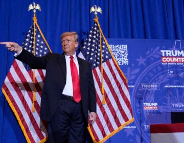 Former President Donald Trump is seen during a campaign event in Atkinson, N.H., on Tuesday.
(AP Photo/Matt Rourke)