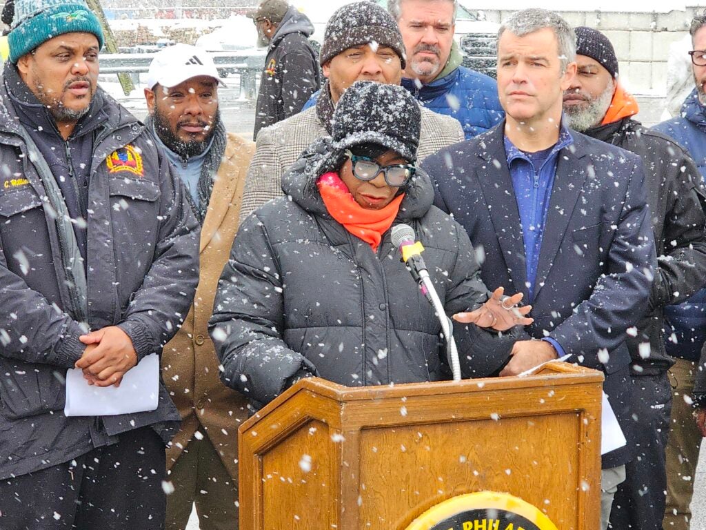 Mayor Cherelle Parker delivers an update on the city's storm preparations. 
