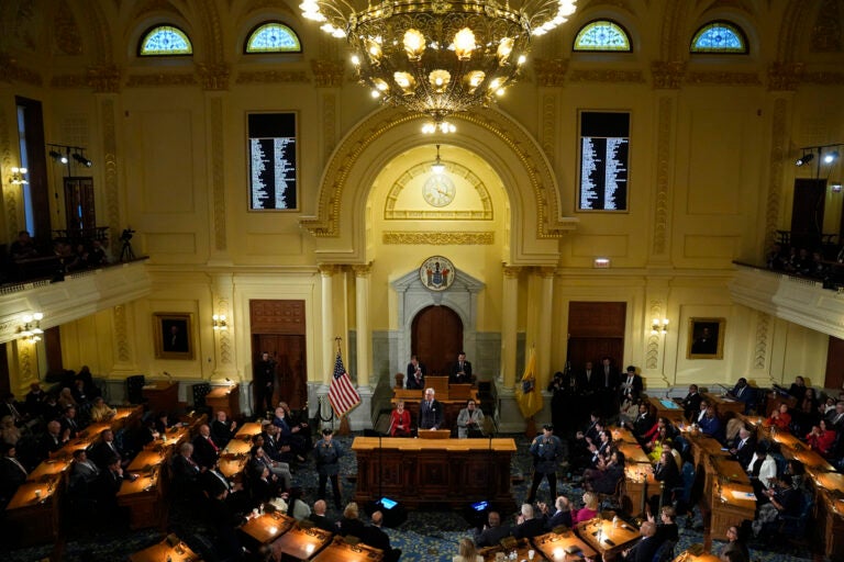 New Jersey Gov. Phil Murphy delivers his State of the State address to a joint session of the Legislature at the statehouse