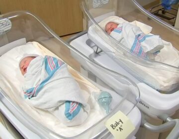 Twin babies at the hospital