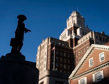 A statue of William Penn stands at Welcome Park in Philadelphia, Monday, Jan. 8, 2024. (AP Photo/Matt Rourke)