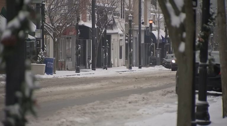 Snowy streets are seen in Philadelphia