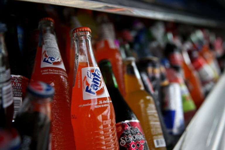 a close-up of a soda bottle