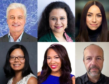 (From top left to bottom left) WHYY News staffers Cris Barrish, Madhu Bora, Vicky Diaz-Camacho, Heather Chin, Amanda Fitzpatrick, and Carmen Russell-Sluchansky.