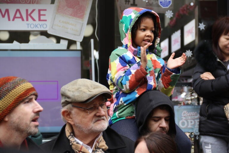 Generations of Philadelphians flocked to Chinatown for the Lunar New Year Parade on Feb. 11, 2024. (Cory Sharber/WHYY)