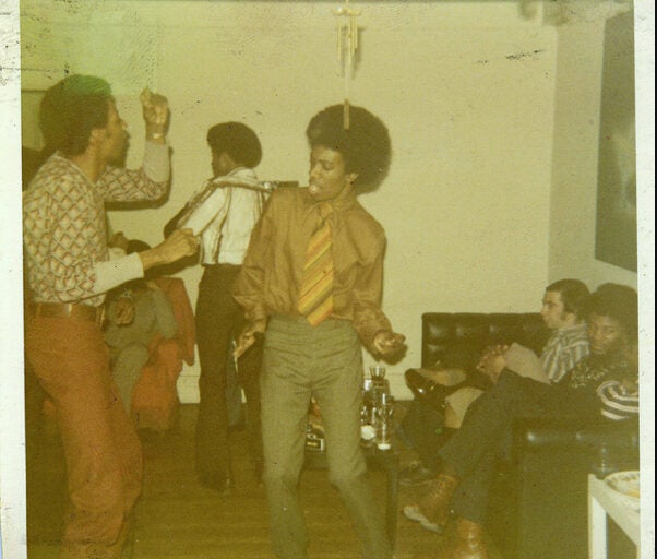 Vintage photo of people dancing at a party