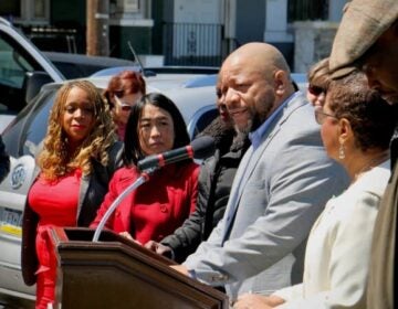 Ernest Garrett, then-president of AFSCME District Council 33, which represents Philadelphia city workers, praised City Council's Turn the Key affordable housing program at an event in April 2022.