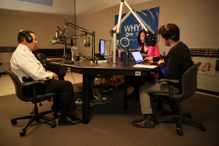 Philadelphia Police Commissioner Kevin Bethel talks with Cherri Gregg and Avi Wolfman-Arent in Studio 2.