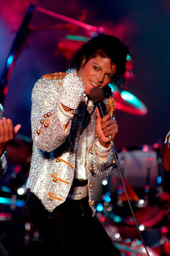 In this Dec. 3, 1984 file photo, Michael Jackson performs
