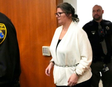 Jennifer Crumbley arrives in court, Monday, Feb. 5, 2024 in Pontiac, Mich. The jury received instructions from a judge and begin deliberations in an unusual trial against a school shooter's mother. The deliberations which began Monday could send Crumbley to prison if she is convicted of contributing to the deaths of four students in 2021. (AP Photo/Carlos Osorio, Pool)