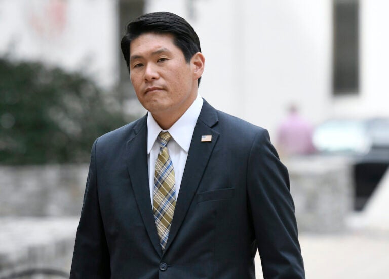 File photo: U.S. Attorney Robert Hur arrives at U.S. District Court in Baltimore on Nov. 21, 2019. (AP Photo/Steve Ruark, File)