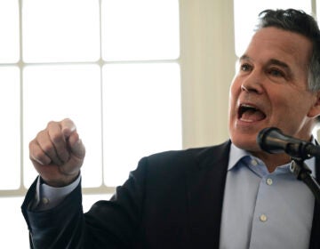 David McCormick, a Republican candidate for U.S. Senate in Pennsylvania, speaks during a campaign stop in Erie, Pa. on Saturday, Feb. 17, 2024. (AP Photo/David Dermer)