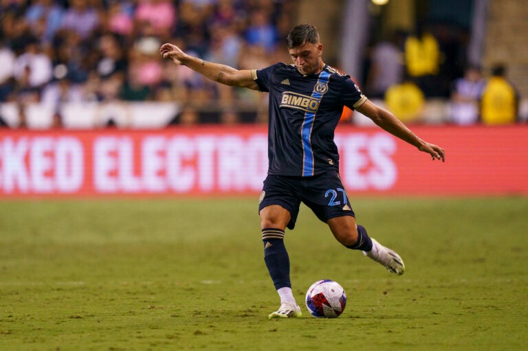 File photo: Philadelphia Union's Kai Wagner in action during the Leagues Cup semifinals soccer match against the Inter Miami FC, Aug. 15, 2023, in Chester, Pa.