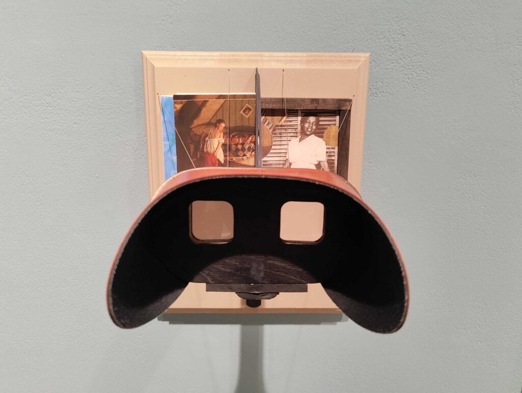 Artist Gary Burnley started experimenting with a stereoscope to create visual dissonance between two dissimilar images.