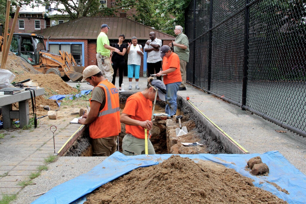Archaeologists complete their excavation of the Mother Bethel AME Church gravesite under Weccacoe Playground on Queen Street.