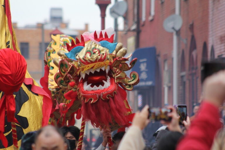 Chinatown celebrated the Year of the Dragon during the Lunar New Year Parade on Feb. 11. 2024. (Cory Sharber/WHYY)