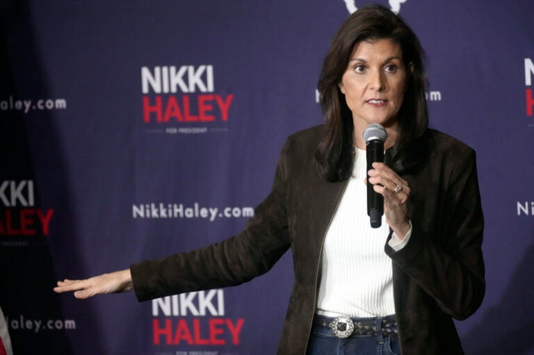 Republican presidential candidate former UN Ambassador Nikki Haley speaks during a campaign rally on Monday, Feb. 5, 2024, in Spartanburg, S.C.  (AP Photo/Meg Kinnard)