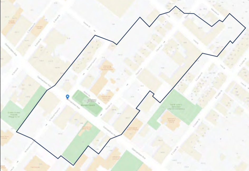 Map of the Germantown Urban Village Historic District