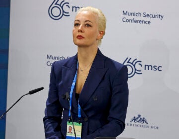 Yulia Navalnaya, wife of late Russian opposition leader Alexei Navalny, attends the Munich Security Conference in Munich, Germany, on Feb. 16, on the day it was announced that Alexei Navalny had died.