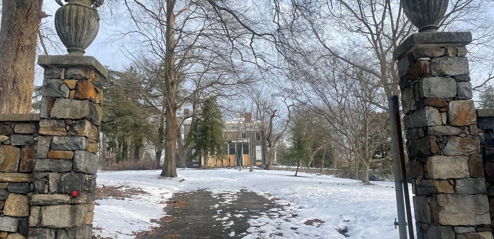 A view of the mansion from the front gate