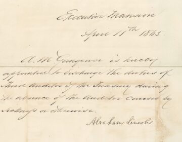 President Lincoln signed the appointment letter four days before he was assassinated.