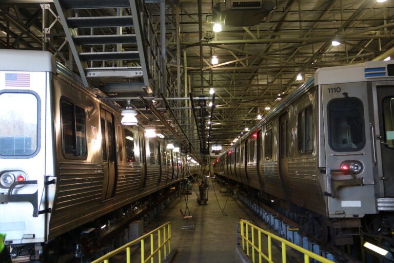 Rail cars from the Market-Frankford Line receive vital maintenance at the 69th Street Transportation Center