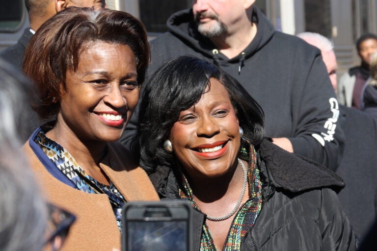 FTA Administrator Nuria Fernandez and Philadelphia Mayor Cherelle Parker pose for a photo
