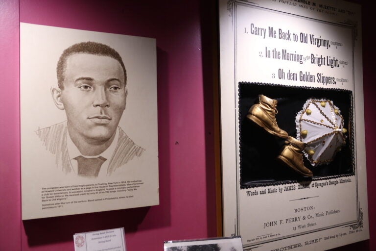 A picture of James Bland displayed at the Mummers Museum