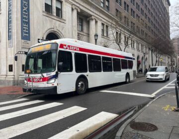 A SEPTA bus in Center City