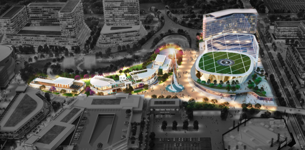 A rendering of a revamped South Philly sports complex
