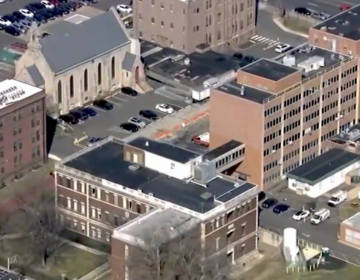 Overhead shot of hospital complex