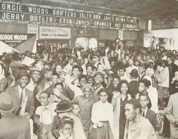 An enthusiastic crowd gathers for a WDAS concert at the Uptown Theater circa 1960. | Image: Archive.org
